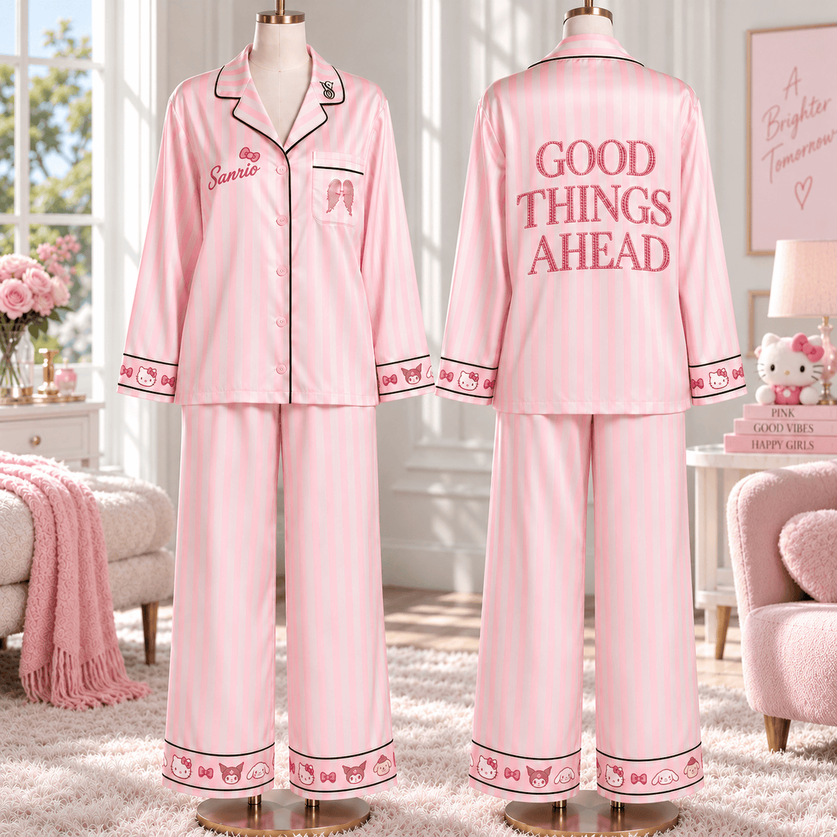 SRIO Women’s Premium Signature Satin Pajama Set NTNA