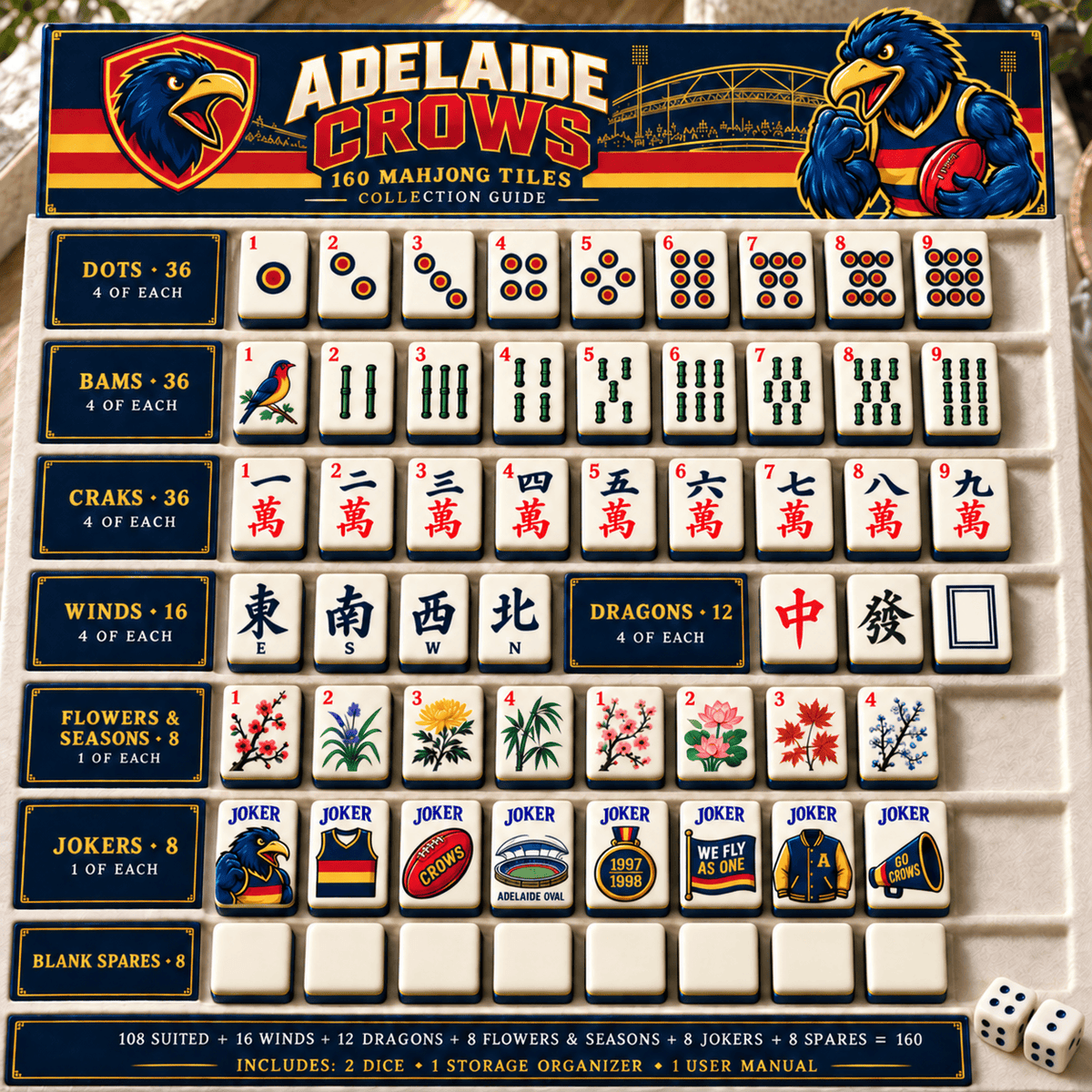 Premium ADLC Mahjong Tiles Set TTMH