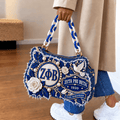 ZPB Sculptural Embroidered Denim Handbag NTKO