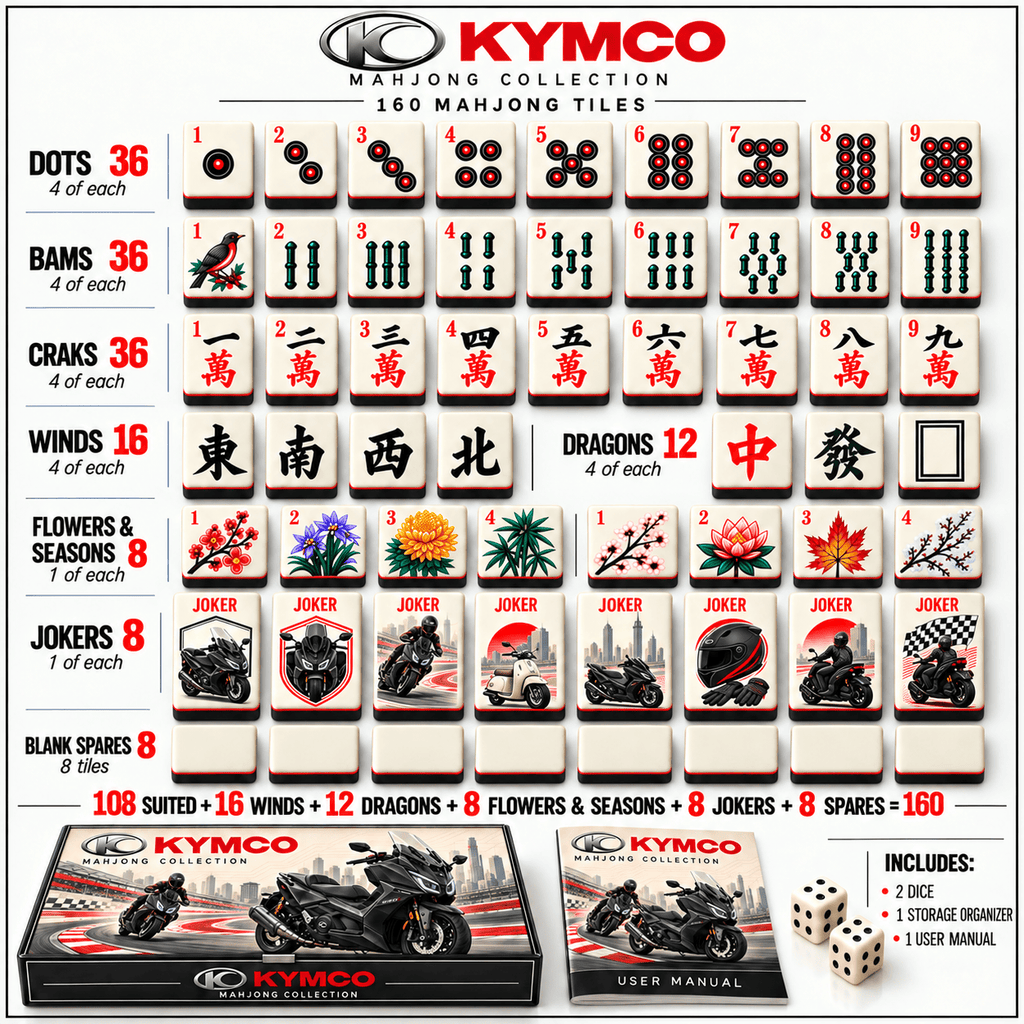 Premium KYC Mahjong Tiles Set TTMH